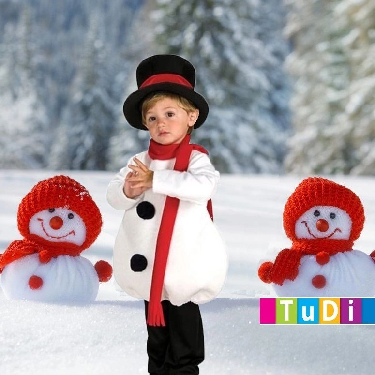 Disfraz Mu eco de Nieve Pastorela Modelo Navidad Ni o 003